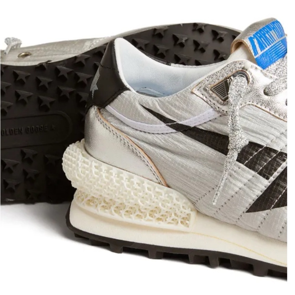 GOLDEN GOOSE Marathon Leather-Trimmed Ripstop Sneakers 12 Cm 28.6 - Picture 2 of 16